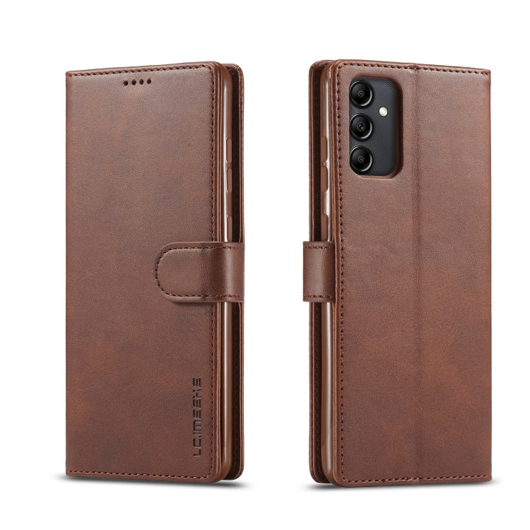 LC.IMEEKE Calf Texture Leather Phone Case, For Samsung Galaxy A14 4G/5G For Samsung Galaxy A14 4G 5G Brown