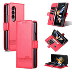 AZNS Magnetic Calf Texture Horizontal Flip Leather Phone Case, For Samsung Galaxy Z Fold3 5G, For Samsung Galaxy Z Fold4 For Samsung Galaxy Z Fold3 5G Red