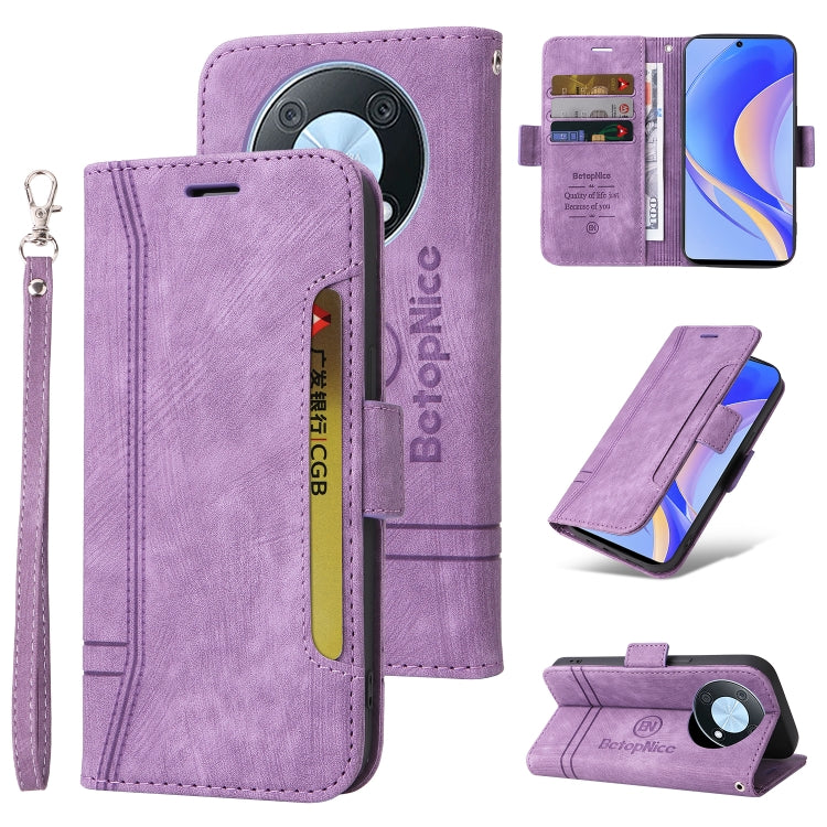 BETOPNICE Dual-side Buckle Leather Phone Case – Wear-resistant, Card Slot, Kickstand, For Xiaomi 12T / 12T Pro / K50 Ultra, For Xiaomi Redmi A1 4G, For Huawei nova Y70 / Y70 Plus / Enjoy 50, For Huawei nova Y90 / Enjoy 50 Pro For Huawei nova Y90 Enjoy 50 Pro Purple