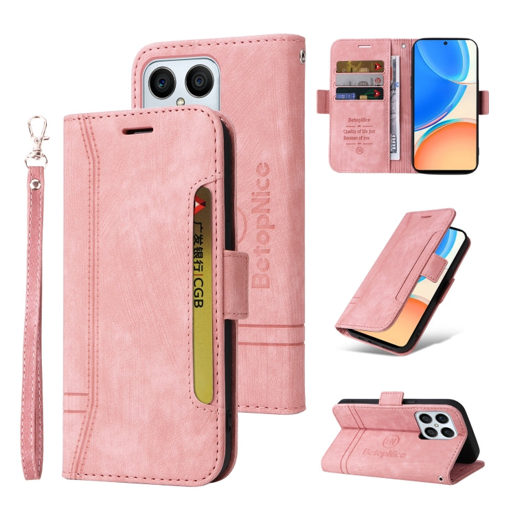 BETOPNICE Dual-side Buckle Leather Phone Case – Wear-resistant, Card Slot, Kickstand, For Samsung Galaxy A14 5G, For Honor X8 5G / X6, For Samsung Galaxy S23 5G, For OPPO A17 For Honor X8 5G X6 Pink