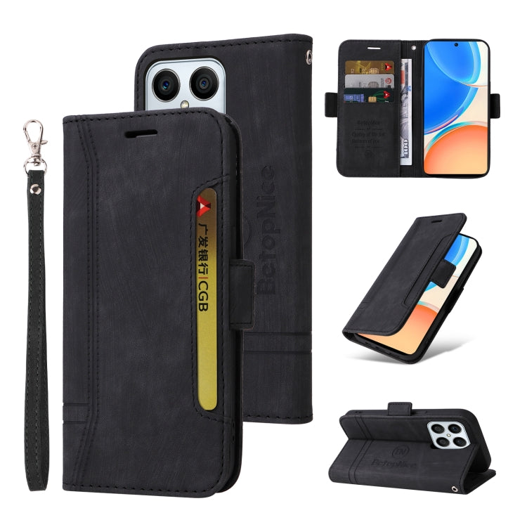 BETOPNICE Dual-side Buckle Leather Phone Case – Wear-resistant, Card Slot, Kickstand, For Samsung Galaxy A14 5G, For Honor X8 5G / X6, For Samsung Galaxy S23 5G, For OPPO A17 For Honor X8 5G X6 Black