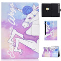 Electric Pressed Left Right Flat Feather Case with Sleep Function Pen Cover & Card Slot & Holder, For Galaxy Tab S6 T860, For Galaxy Tab A 8.0 & S Pen (2019) P200, For Galaxy Tab A 10.1 (2019) T510 For Galaxy Tab S6 T860 Pink Horse