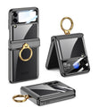 GKK Magnetic Folding Phantom Rotary Phone Case with Ring Holder, For Samsung Galaxy Z Flip4 For Samsung Galaxy Z Flip4 Black
