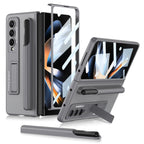 GKK Ultra-thin Shockproof Leather Protective Case with Holder & Pen Slots, For Samsung Galaxy Z Fold4 For Samsung Galaxy Z Fold4 Grey
