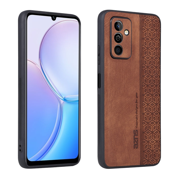 AZNS 3D Embossed Skin Feel Phone Case – Leather, TPU, For Huawei nova 9z 5G/Enjoy 50+, For OPPO A97 5G, For Honor Play 30, For Huawei Maimang 11 For Huawei Maimang 11 Brown