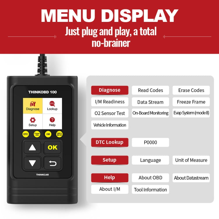 THINKCAR THINKOBD 100 OBD2 Car Scanner OBDII Diagnostic Tool, THINKOBD