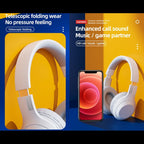 Lenovo TH10 Wireless Bluetooth Gaming Bass Music Sports Noise-cancelling Headphone, TH10 White, TH10 Black – Leather, Bluetooth