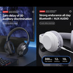 Lenovo TH10 Wireless Bluetooth Gaming Bass Music Sports Noise-cancelling Headphone, TH10 White, TH10 Black – Leather, Bluetooth