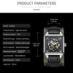Ochstin 7237 Business Leather Wrist Wrist Waterproof Luminous Skeleton Mechanical Watch