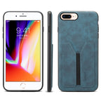 Denior DV Elastic Card PU Back Cover Phone Case, For iPhone 7 Plus / 8 Plus For iPhone 7 Plus 8 Plus Blue