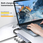 Y002 6 in 1 Type-C to VGA+HDMI+Dual USB+Dual USB-C/Type-C Interface Multi-function Adapter, Y002 – Wear-resistant, Fast Charging, Aluminum Alloy