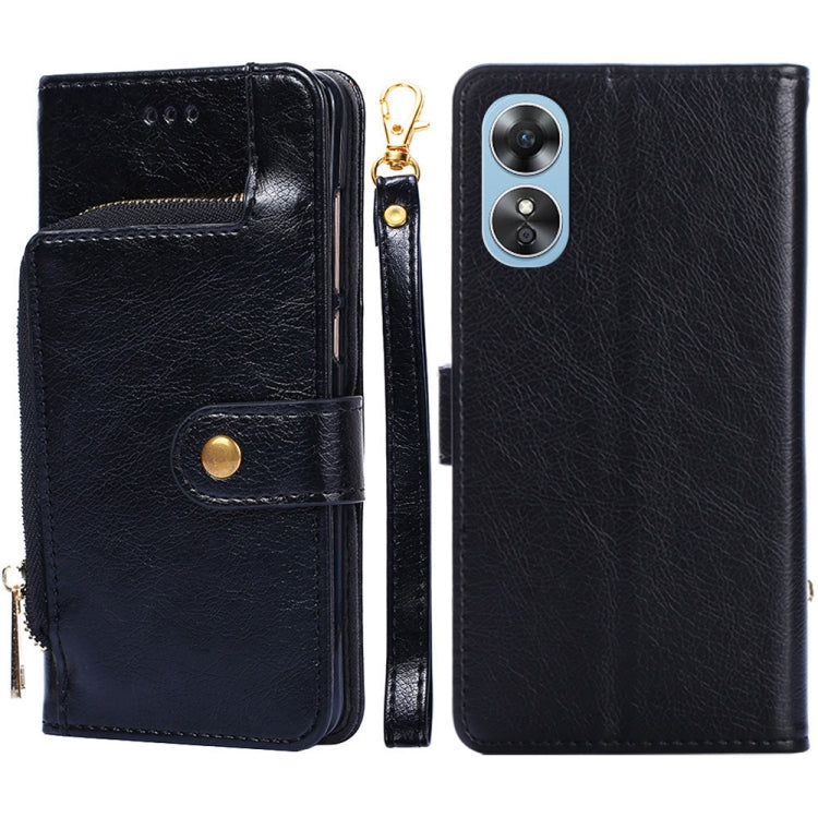 Zipper Bag Leather Phone Case – Lanyard, Card Slot, Leather, For Motorola Moto E32 India/E22s 4G Global, For OPPO A17, For OPPO K10x 5G, For Realme C33 4G, For vivo V25 5G/V25e 5G/X80 Lite, For vivo Y16 4G/Y02s 4G For OPPO A17 Black