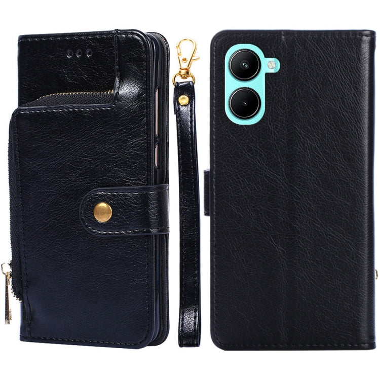 Zipper Bag Leather Phone Case – Lanyard, Card Slot, Leather, For Motorola Moto E32 India/E22s 4G Global, For OPPO A17, For OPPO K10x 5G, For Realme C33 4G, For vivo V25 5G/V25e 5G/X80 Lite, For vivo Y16 4G/Y02s 4G For Realme C33 4G Black