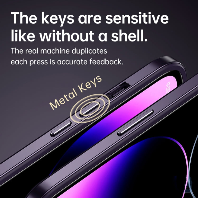 Metal Frame + Nano Glass + TPU Phone Case – TPU, For iPhone 14 Pro Max