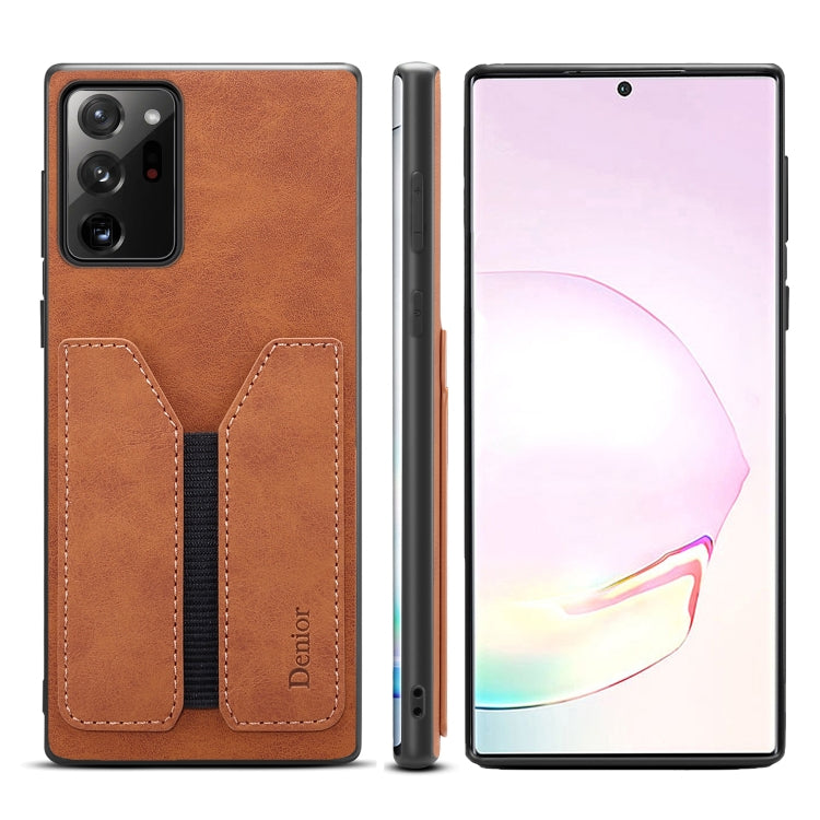 Denior DV Elastic Card PU Back Cover Phone Case – Shockproof, Card Slot, Leather, For Samsung Galaxy Note20, For Samsung Galaxy Note20 Ultra, For Samsung Galaxy S20, For Samsung Galaxy S20+, For Samsung Galaxy S20 Ultra, For Samsung Galaxy Note10 For Samsung Galaxy Note20 Ultra Brown
