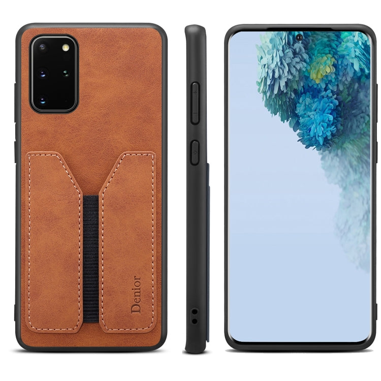 Denior DV Elastic Card PU Back Cover Phone Case – Shockproof, Card Slot, Leather, For Samsung Galaxy Note20, For Samsung Galaxy Note20 Ultra, For Samsung Galaxy S20, For Samsung Galaxy S20+, For Samsung Galaxy S20 Ultra, For Samsung Galaxy Note10 For Samsung Galaxy S20 Brown