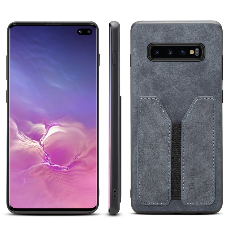 Denior DV Elastic Card PU Back Cover Phone Case – Shockproof, Card Slot, Leather, For Samsung Galaxy Note10+, For Samsung Galaxy S10+, For Samsung Galaxy S10 5G, For Samsung Galaxy Note9 For Samsung Galaxy S10+ Grey