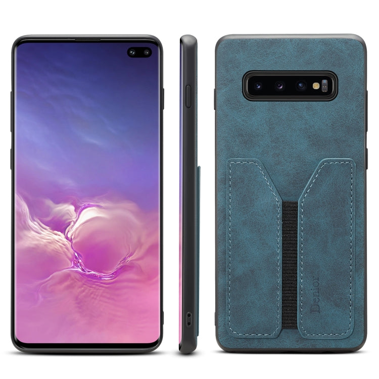 Denior DV Elastic Card PU Back Cover Phone Case – Shockproof, Card Slot, Leather, For Samsung Galaxy Note10+, For Samsung Galaxy S10+, For Samsung Galaxy S10 5G, For Samsung Galaxy Note9 For Samsung Galaxy S10+ Blue