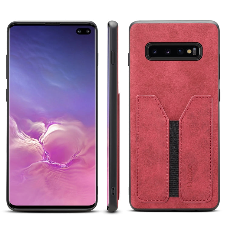 Denior DV Elastic Card PU Back Cover Phone Case – Shockproof, Card Slot, Leather, For Samsung Galaxy Note10+, For Samsung Galaxy S10+, For Samsung Galaxy S10 5G, For Samsung Galaxy Note9 For Samsung Galaxy S10 5G Red