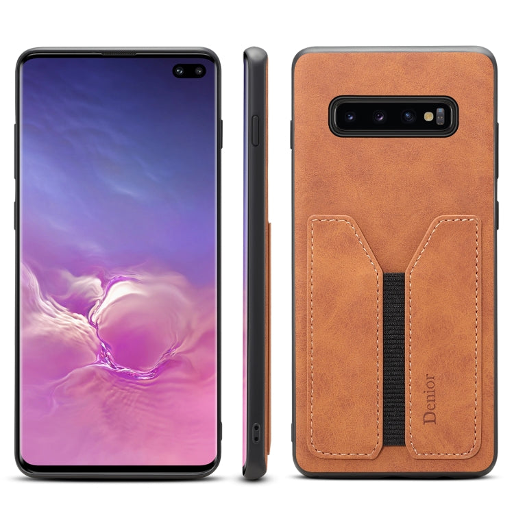 Denior DV Elastic Card PU Back Cover Phone Case – Shockproof, Card Slot, Leather, For Samsung Galaxy Note10+, For Samsung Galaxy S10+, For Samsung Galaxy S10 5G, For Samsung Galaxy Note9 For Samsung Galaxy S10 5G Brown