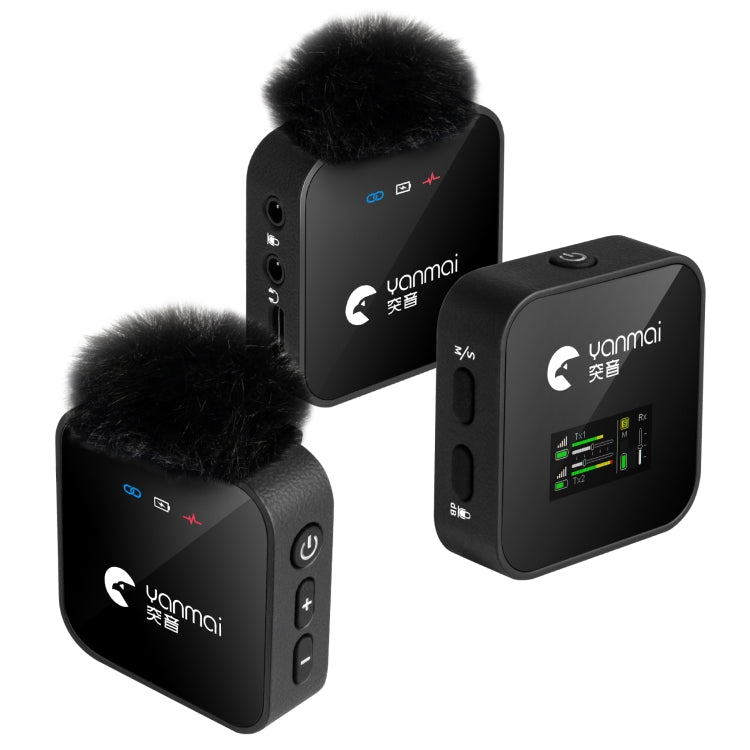 Yanmai GF525 2 in 1 Broadcast 2.4G Wireless Lavalier Microphone Mini Clip-on Mic with LED Display – Durable Build, Easy to Use