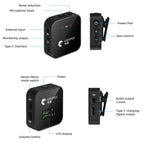 Yanmai GF525 2 in 1 Broadcast 2.4G Wireless Lavalier Microphone Mini Clip-on Mic with LED Display – Durable Build, Easy to Use