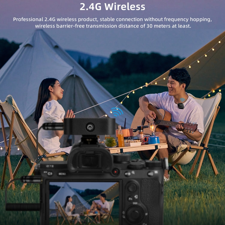 Yanmai GF525 2 in 1 Broadcast 2.4G Wireless Lavalier Microphone Mini Clip-on Mic with LED Display – Durable Build, Easy to Use