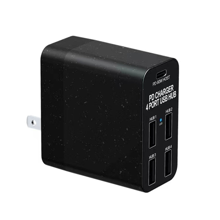 X83 Charger – 65W Output USB-C / Type-C + 4 Ports USB HUB PD Charger, US Plug, X83