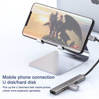 USB-C / Type-C to 3.5mm + 2USB + Type-C HUB Docking Station – Aluminum Alloy