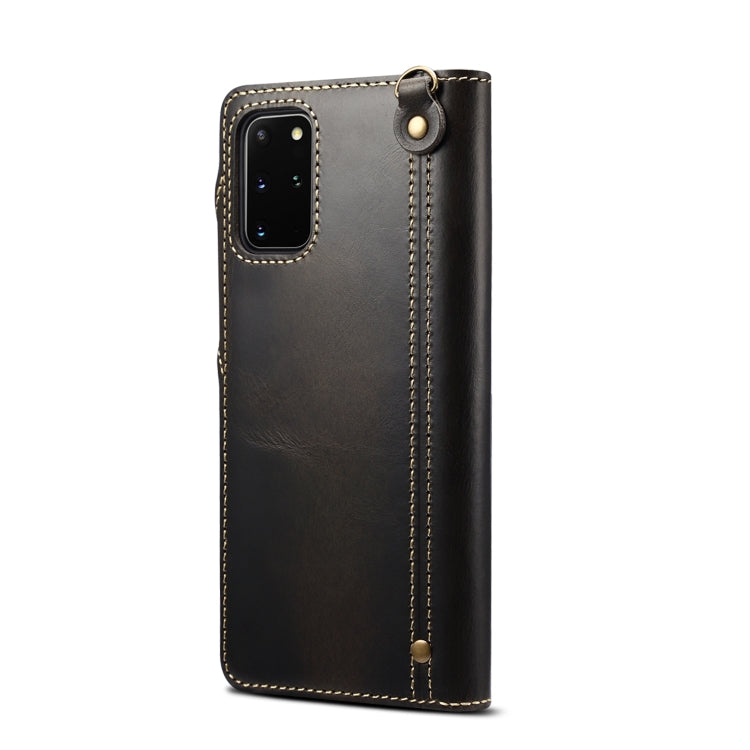 Denior Oil Wax Cowhide Magnetic Button Genuine Leather Case – Magnetic, Card Slot, Leather, For Samsung Galaxy S20+, For Samsung Galaxy S20 Ultra, For Samsung Galaxy Note20, For Samsung Galaxy Note20 Ultra, For Samsung Galaxy S21 5G