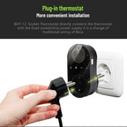Plug-in LCD Thermostat, EU Plug, With WiFi, Without WiFi
