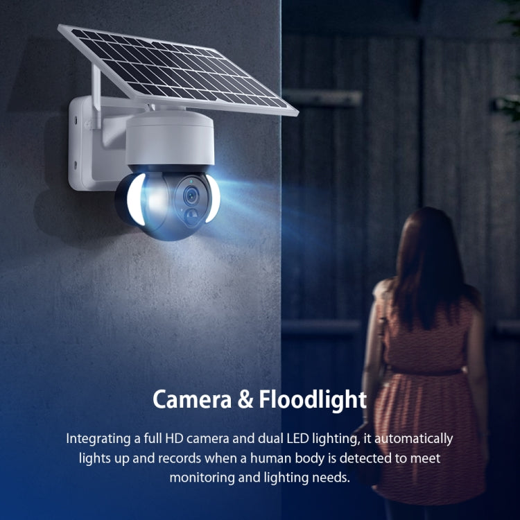 2.4G Wifi Solar Battery Powered? Floodlight PTZ? Camera with PIR Human Detection, ST-S518-2M-TY – Durable Build, Easy to Use