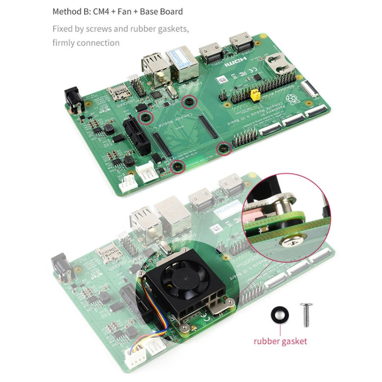 Waveshare Dedicated 3007 Cooling Fan for Raspberry Pi Compute Module 4 CM4, 5V, 12V – Durable Build, Easy to Use