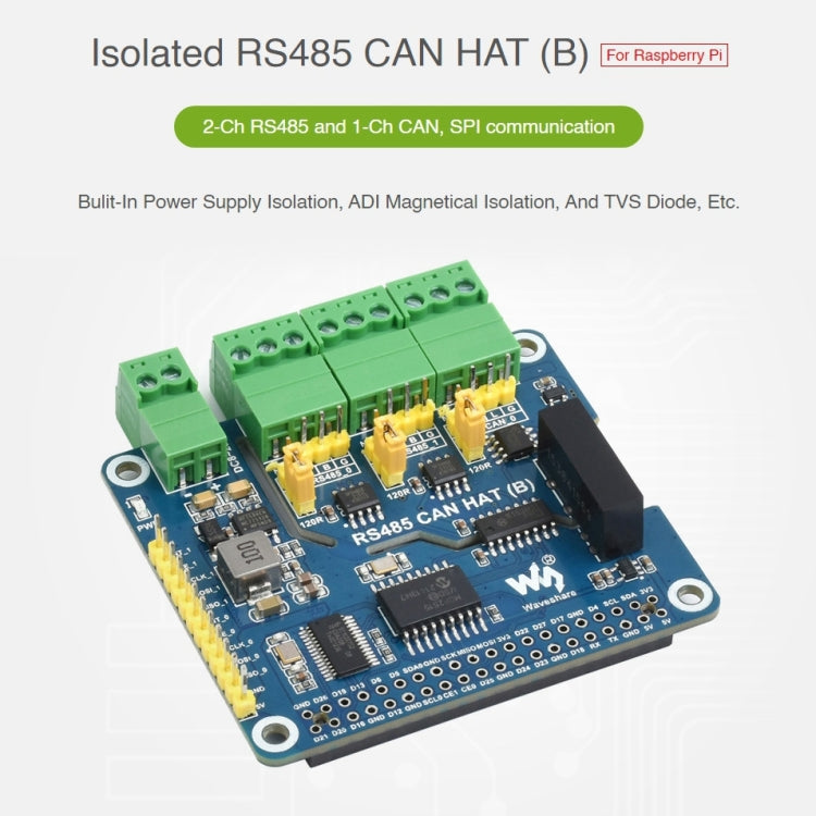 Waveshare Isolated RS485 CAN HAT For Raspberry Pi – TPU