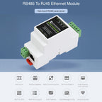 Waveshare Din Rail RS485 to RJ45 Serial Server with POE Function, 23273