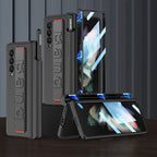 GKK Magnetic Fold Hinge Shockproof Phone Case with Wrist Strap, For Samsung Galaxy Z Fold3 5G For Samsung Galaxy Z Fold3 5G Carbon Fibre