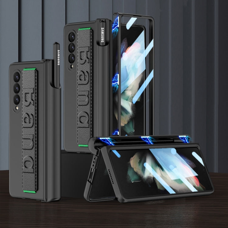 GKK Magnetic Fold Hinge Shockproof Phone Case with Wrist Strap – Shockproof, Magnetic, For Samsung Galaxy Z Fold3 5G For Samsung Galaxy Z Fold3 5G Black