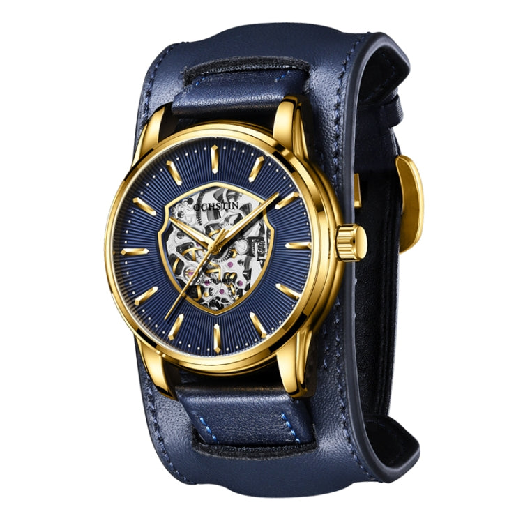 OCHSTIN 7010C Pilot Series Hollow Mechanical Men Watch Gold-Blue