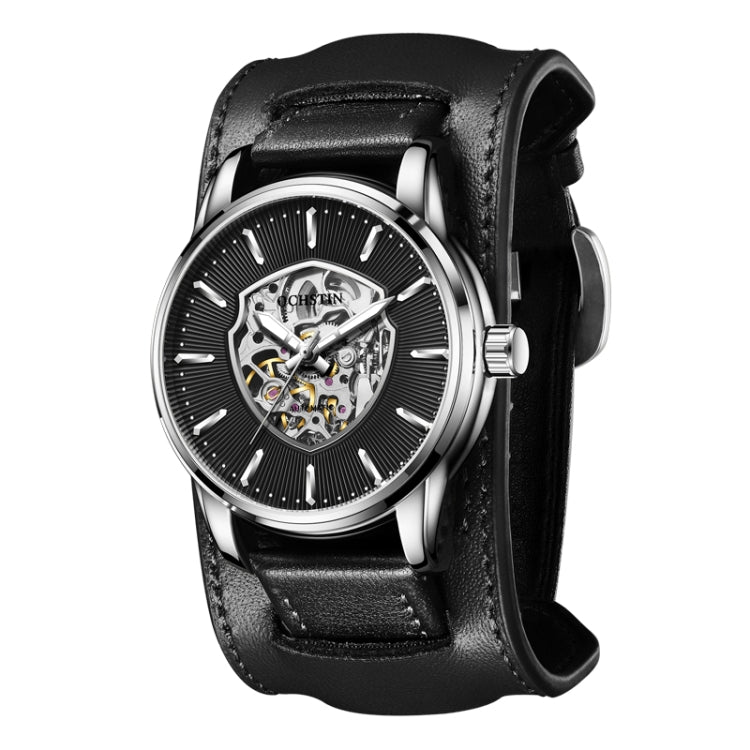 OCHSTIN 7010C Pilot Series Hollow Mechanical Men Watch Silver-Black