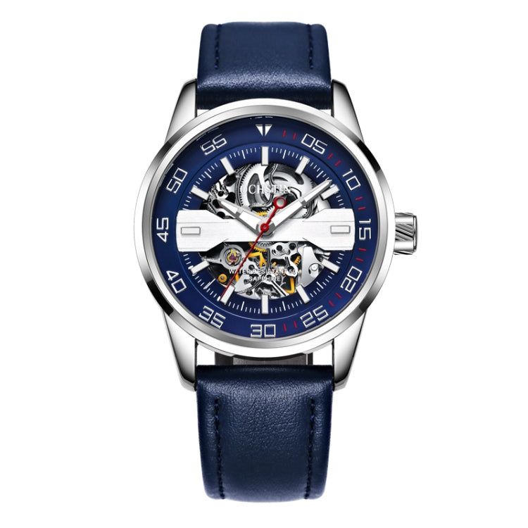 OCHSTIN 62002A Master Series Hollow Mechanical Men Watch Silver-Blue