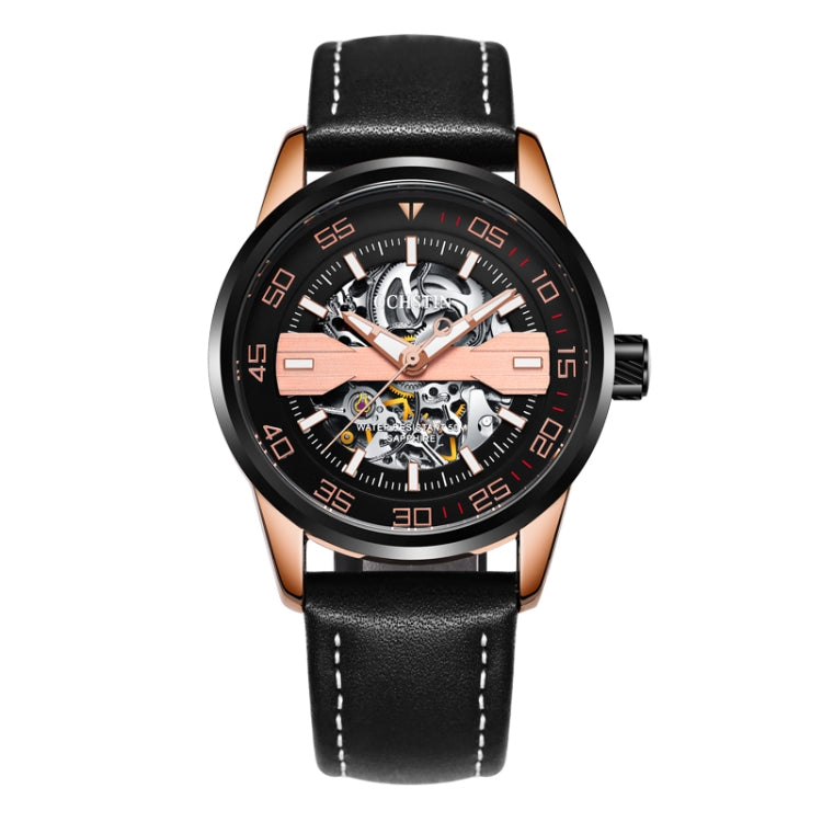OCHSTIN 62002A Master Series Hollow Mechanical Men Watch Rose Gold-Black