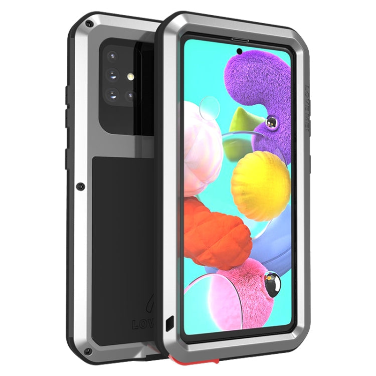 LOVE MEI Metal Shockproof Waterproof Dustproof Protective Case – Shockproof, Waterproof, For Huawei P40, For Huawei P40 Pro, For Samsung Galaxy A51, For Samsung Galaxy A40s For Samsung Galaxy A51 Silver