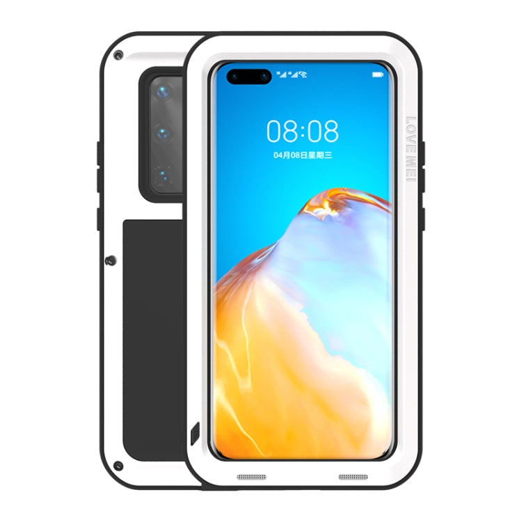 LOVE MEI Metal Shockproof Waterproof Dustproof Protective Case – Shockproof, Waterproof, For Huawei P40, For Huawei P40 Pro, For Samsung Galaxy A51, For Samsung Galaxy A40s For Huawei P40 Pro White