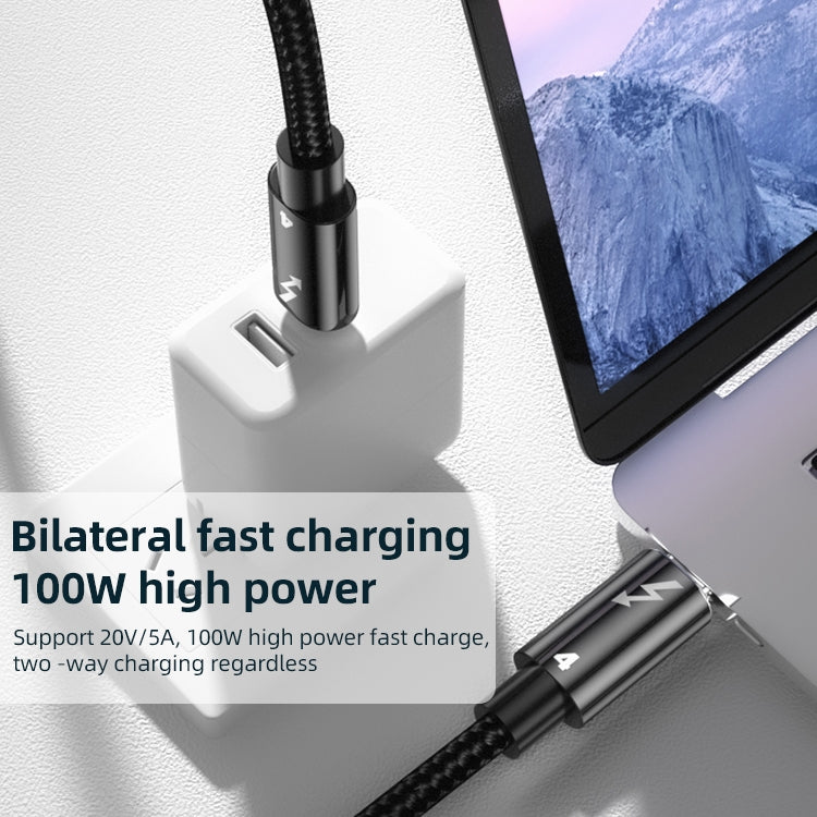 100W Type-C to Type-C Thunderbolt 4 Full-function Data Cable, 0.3m, 0.5m, 0.8m, 1m – Wear-resistant, Aluminum Alloy