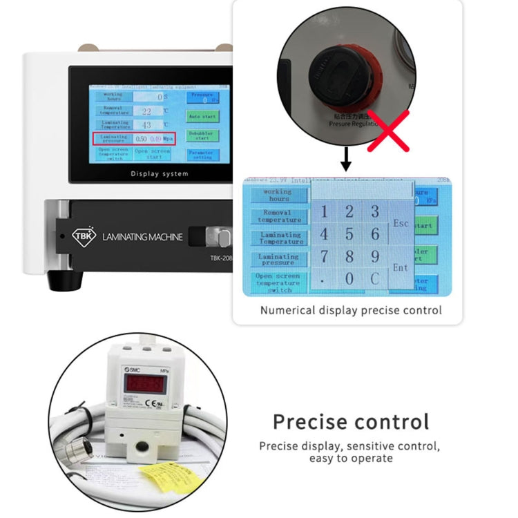 TBK 208M 3 in 1 Mini LCD Touch Screen Vacuum Laminating Bubble Remover Machine, US Plug, UK Plug, AU Plug