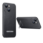SULADA Famous Artisan Series Litchi Leather PC + TPU Phone Case, For iPhone 14, For iPhone 14 Plus, For iPhone 14 Pro, For iPhone 14 Pro Max For iPhone 14 Black