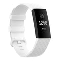 Silver Color Buckle TPU Wrist Strap Watch Band for Fitbit Charge 4 /... (Silver) #2 Size: S White