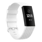 Silver Color Buckle TPU Wrist Strap Watch Band for Fitbit Charge 4 /... (Silver) #2 Size: S White