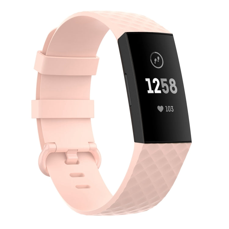 Silver Color Buckle TPU Wrist Strap Watch Band for Fitbit Charge 4 /... (Silver) #2 Size: S Light Pink