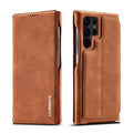 LC.IMEEKE Hon Ancient Series Horizontal Flip Leather Phone Case, For Samsung Galaxy S23 Ultra 5G For Samsung Galaxy S23 Ultra 5G Brown